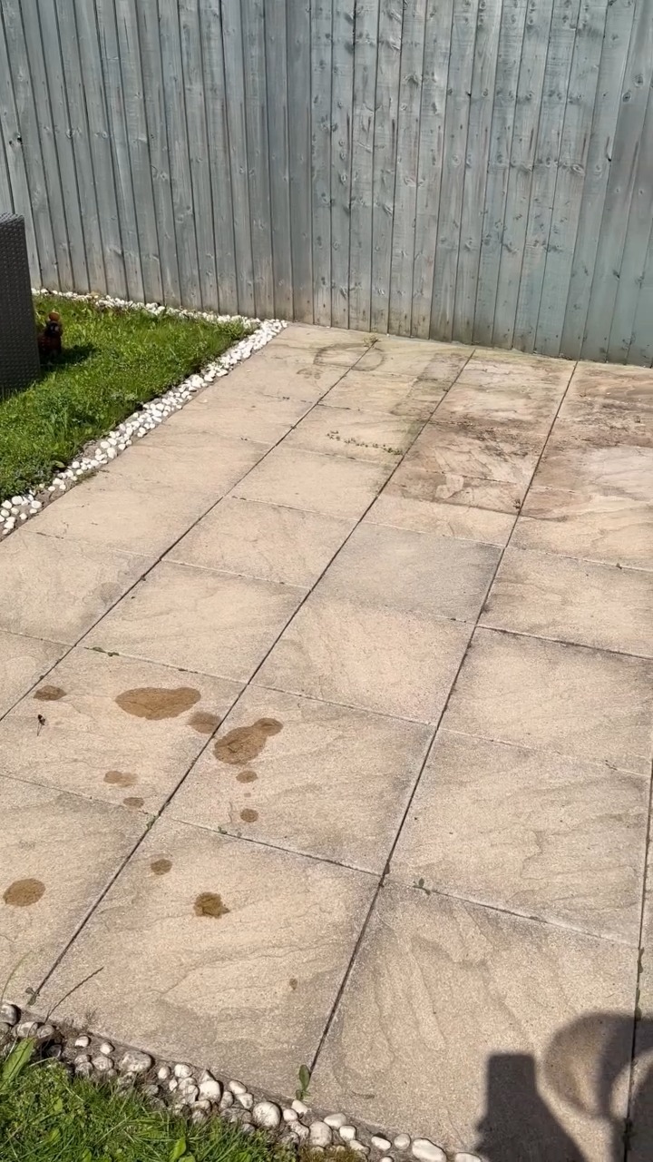 There are two types of people: those who look at a dirty patio and see a chore, and those who see a satisfying 'Before & After' waiting to happen. We’re definitely the second one. 😎 #SatisfyingClean #Powerwashing #PressureWashing